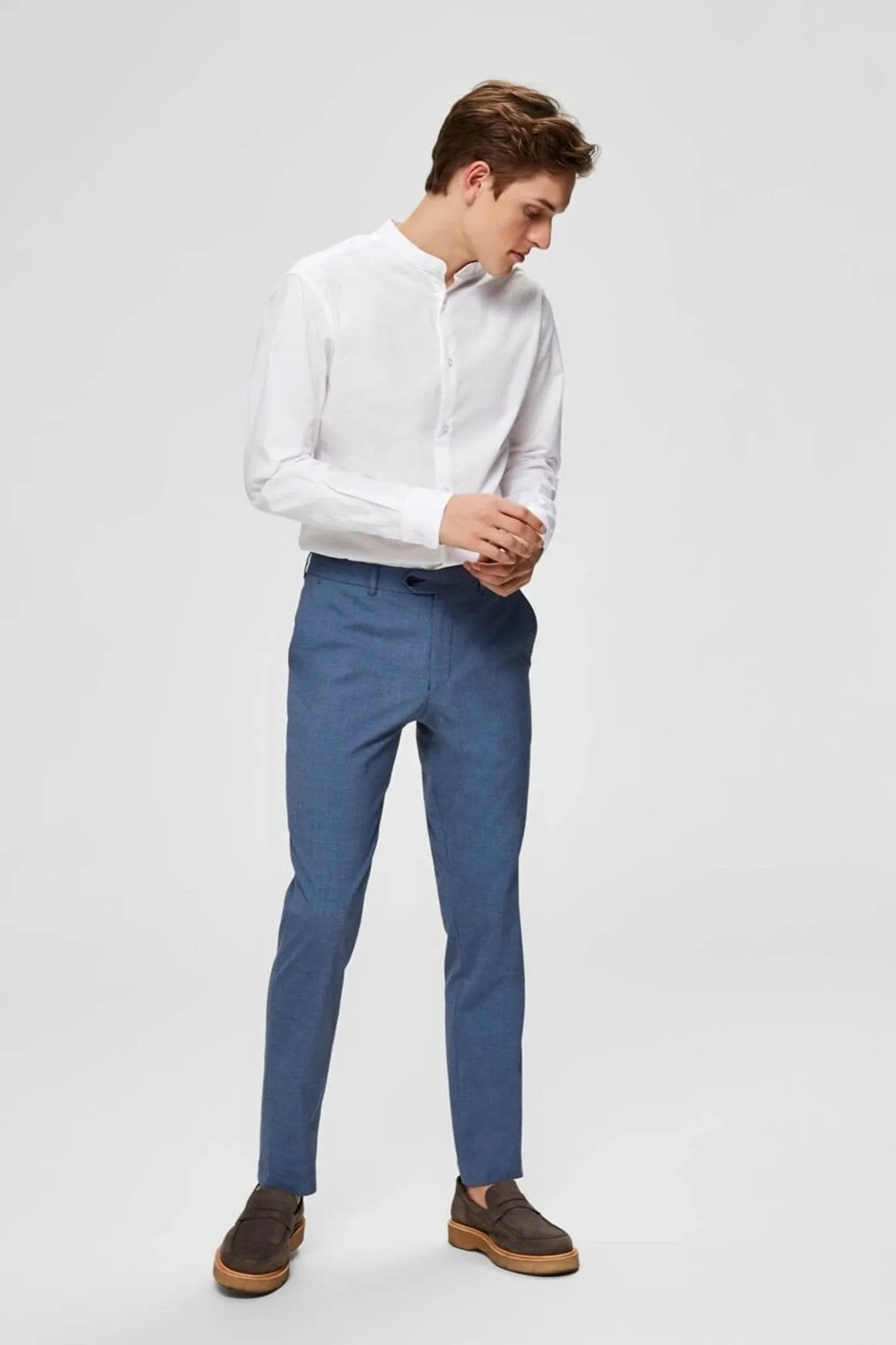 SLHSLIM-CARLO FLEX STRUC TROUSERS B NOOS - Dark blue