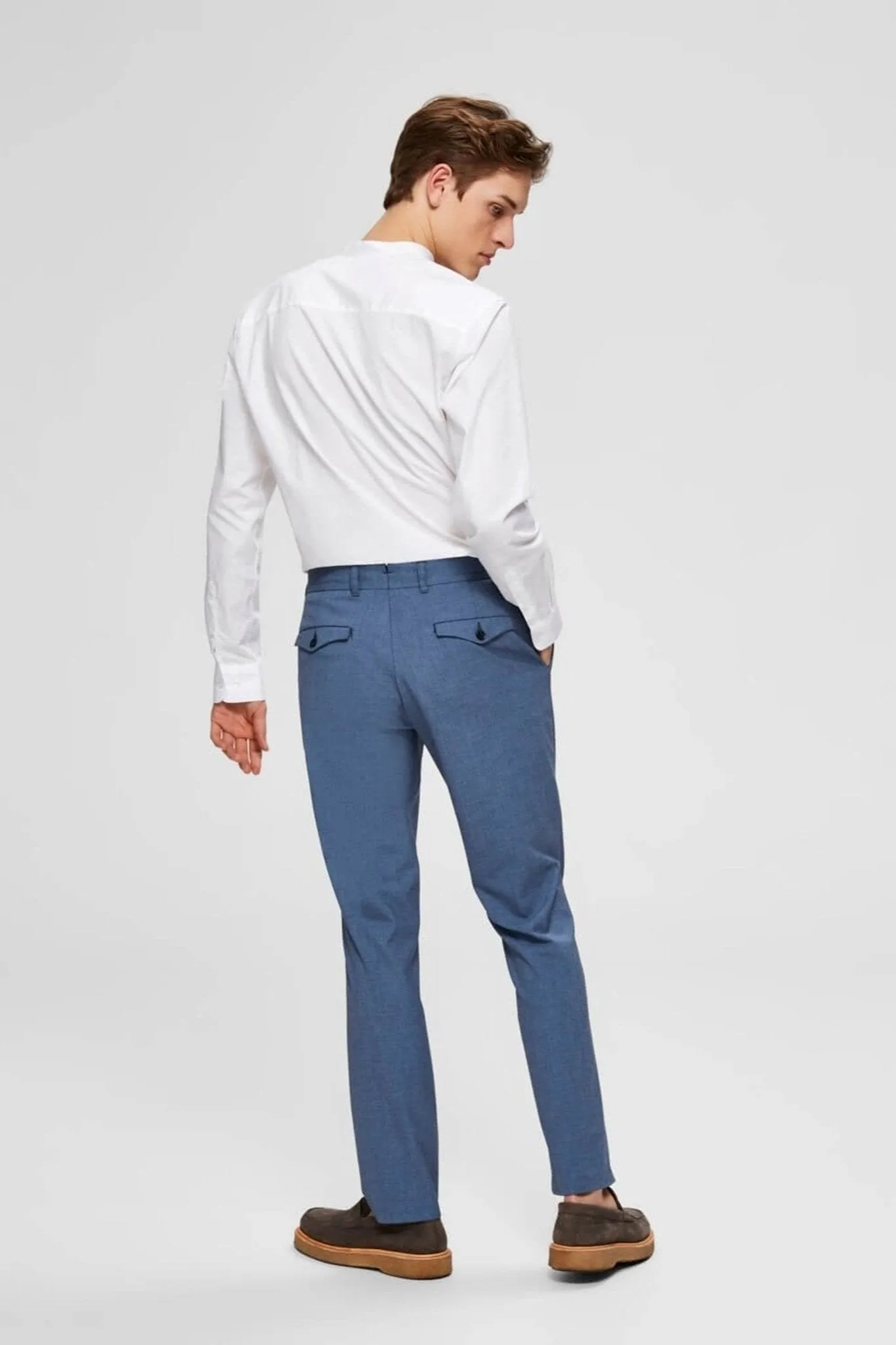 SLHSLIM-CARLO FLEX STRUC TROUSERS B NOOS - Dark blue