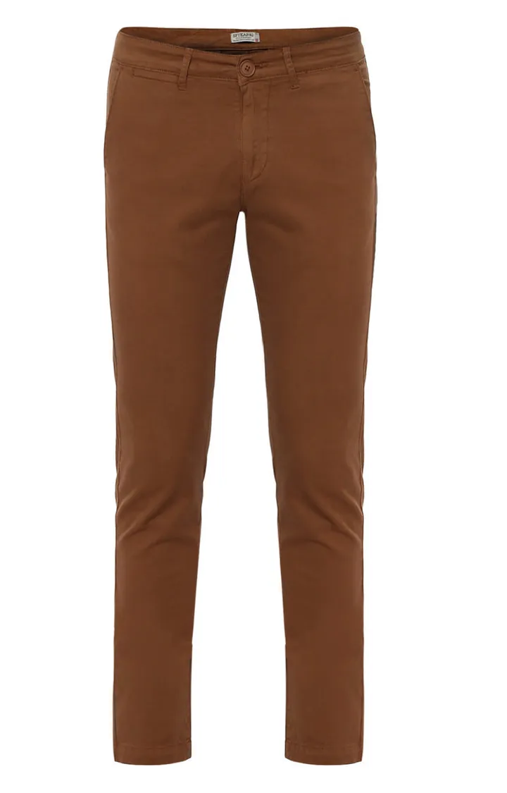 Spykar Sudan_Brown Cotton Men Trousers