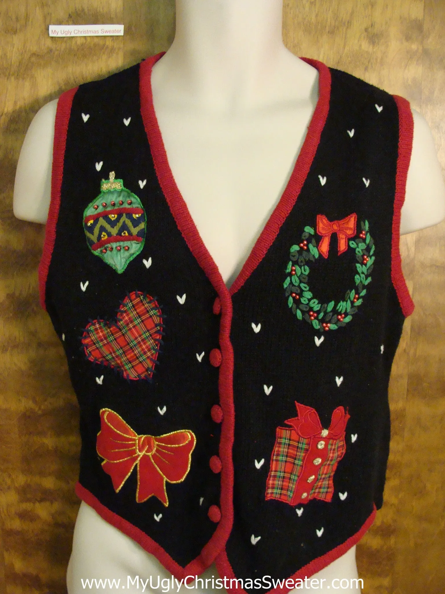 Tacky Plaid Themed Ugliest Christmas Sweater Vest