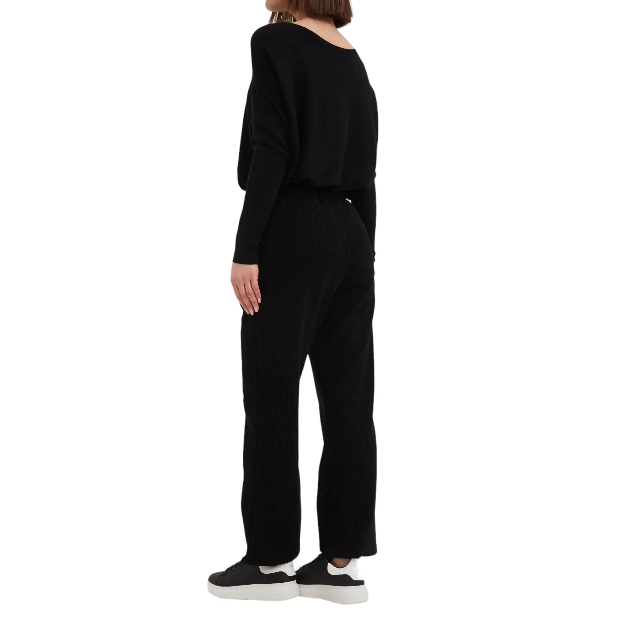 Tirelli Straight Leg Stretch Cord Trousers Black