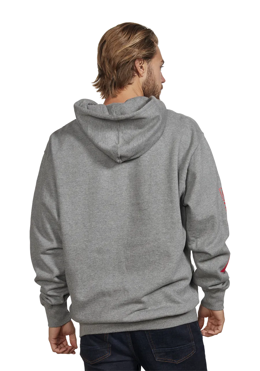 Track Zip Hoodie - Dark Heather Gray / Red