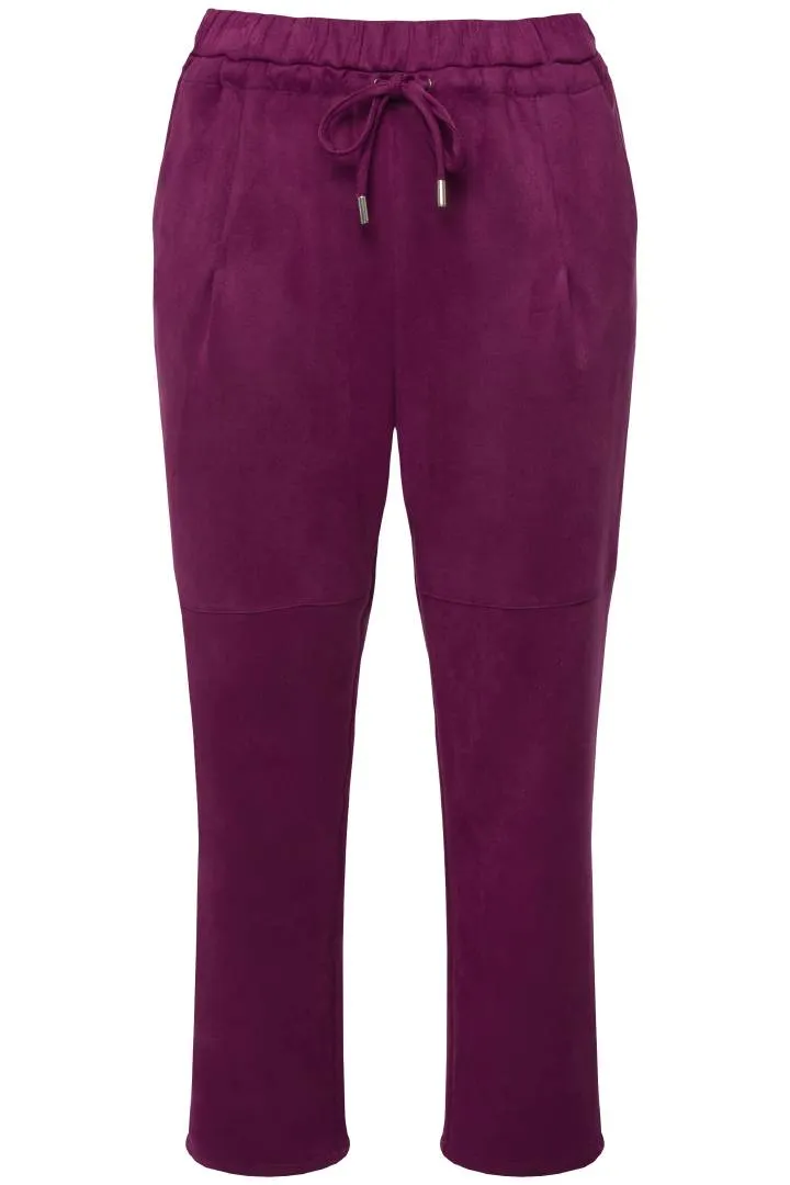 Ulla Popken Faux Suede Trousers in Purple