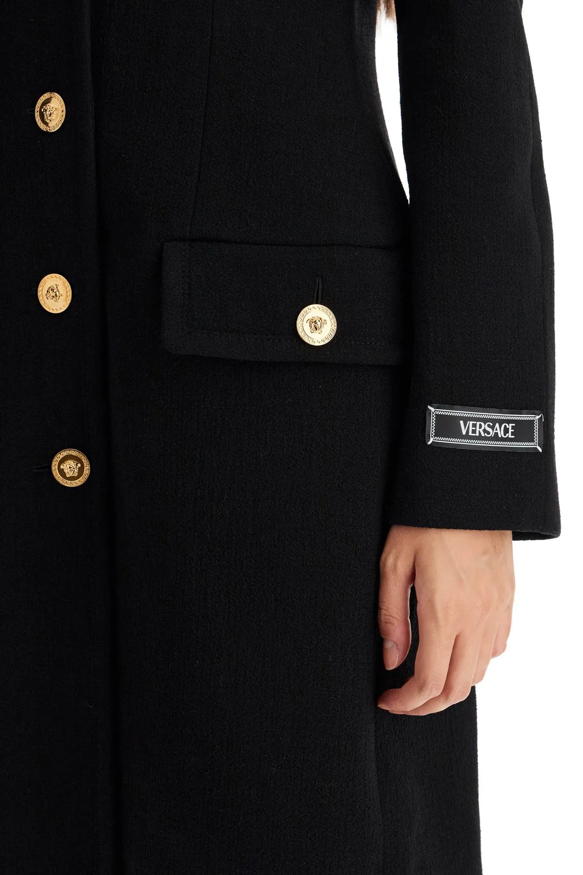 Versace raglan crepe coat