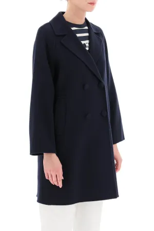 Weekend Max Mara 'rivetto' Double-Breasted Midi Coat In Virgin Wool Blend (Size - 42)