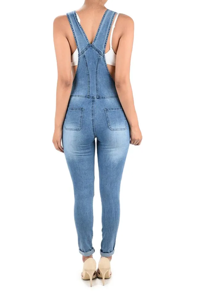 Women's Biker Denim Overalls