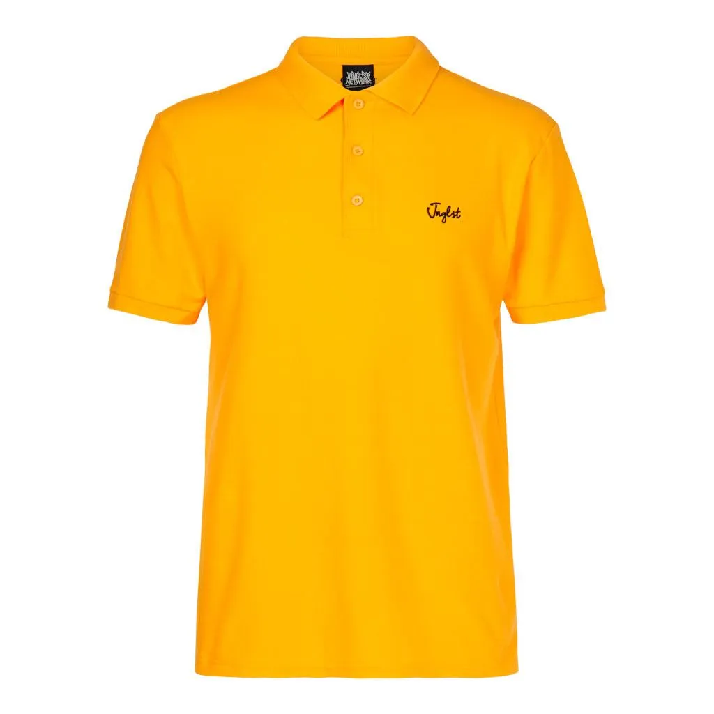 Yellow Polo Shirt with Black Logo