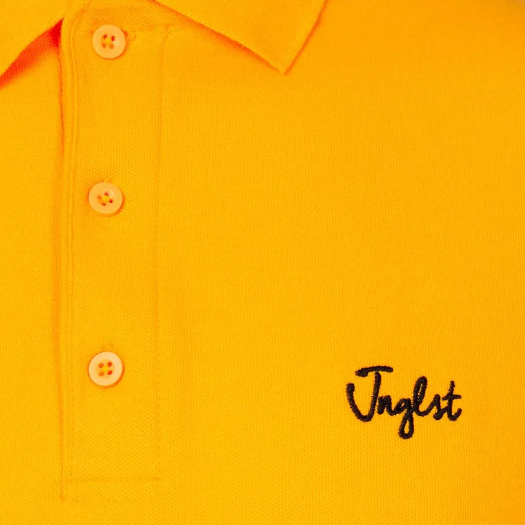 Yellow Polo Shirt with Black Logo