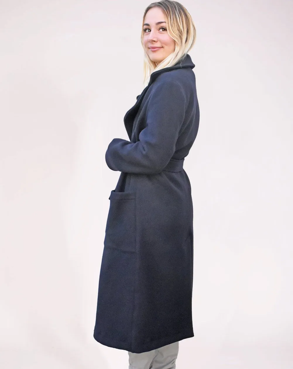 Zhara Wool Coat Dark Navy BLue