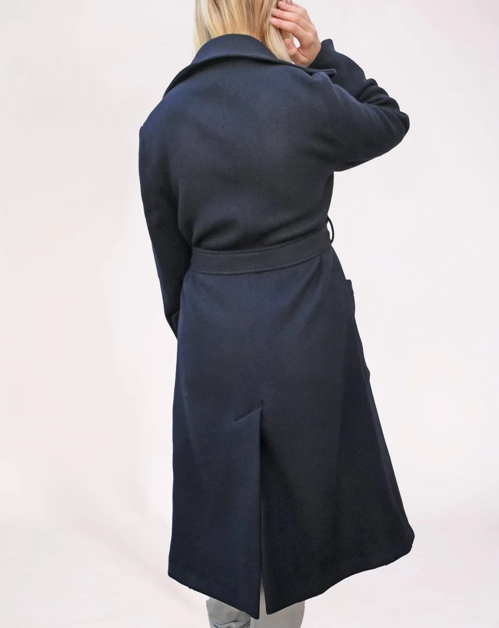 Zhara Wool Coat Dark Navy BLue